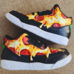 Pepperoni pizza shoes created by Semurai Designs