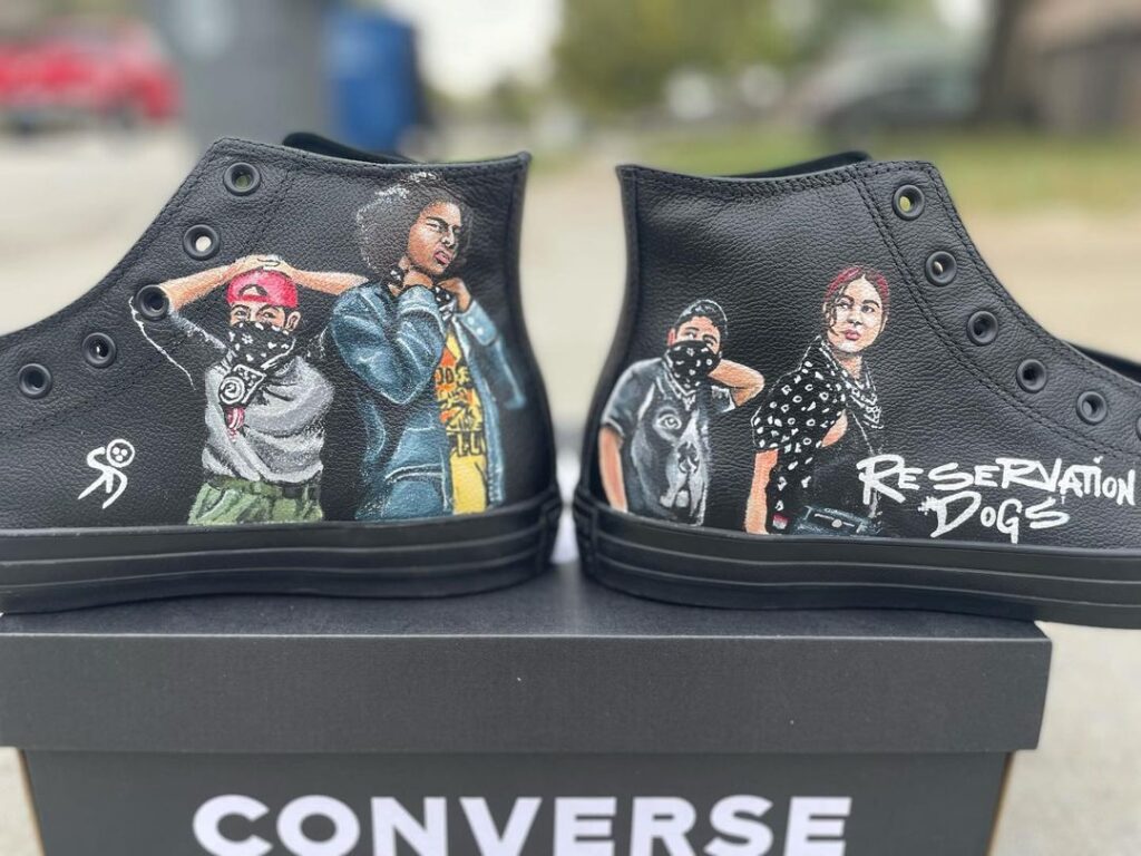 Semurai Designs custom shoes of Reservation Dogs on Converse